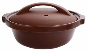 土鍋 ご飯鍋 蓋付 きヘルシーな調理器具 クレイポットセラミック蓋付きキャセロール、浅い鍋やビビンバブラウン2.64Quartをゆっくり蒸し