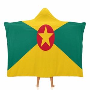 グレナダの国旗 フード付きブランケット ソフト着る 毛布ケープラップブランケット肩掛け毛布部屋着 可愛いギフト