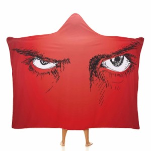 赤い邪眼 フード付きブランケット ソフト着る 毛布ケープラップブランケット肩掛け毛布部屋着 可愛いギフト