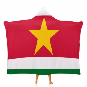 スリナムの国旗 フード付きブランケット ソフト着る 毛布ケープラップブランケット肩掛け毛布部屋着 可愛いギフト