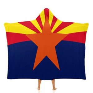 アリゾナ州旗 フード付きブランケット ソフト着る 毛布ケープラップブランケット肩掛け毛布部屋着 可愛いギフト