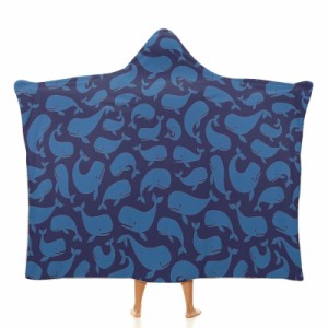 かわいいクジラ フード付きブランケット ソフト着る 毛布ケープラップブランケット肩掛け毛布部屋着 可愛いギフト