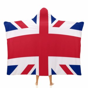 イギリスの旗 フード付きブランケット ソフト着る 毛布ケープラップブランケット肩掛け毛布部屋着 可愛いギフト
