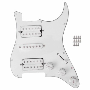 ギターピックガード 金属 エレクトリックギターボード エレキギター(白い)
