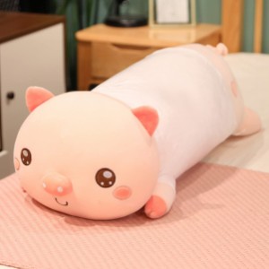 豚ぬいぐるみ ふわふわ 抱きまくら 横向き寝 ぶた 添い寝枕 癒し 萌え可愛い 80cm ぬいぐるみ もこもこ 背当て 腰当て お昼寝