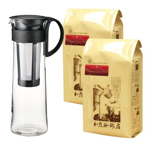 美味しい水出しコーヒーが作れる珈琲（コーヒー）福袋[ヨーロ×2・メジャースプーン]＜挽き具合：豆のまま ブラック＞