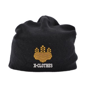 [X-CLOTHES] 選べる132柄 オリジナル 刺繍 ワンポイント ニット キャップ ワッチ シングルニット 帽子 ニット帽 シングル メンズ レ