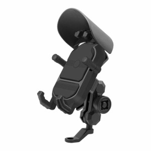 自転車用携帯電話マウント | 防振帽子付き防振耐衝撃電話マウント - 防振、耐衝撃、360°回転可能、防雨帽子ラック付き Foccar