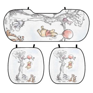 くまのプーさん 車用アイスシルククッション 車用 シートカバーセット カーシートクッション 3枚組 車の座布団 前座席用2枚+後部座席用1