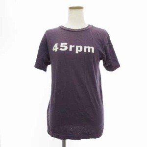 【中古】フォーティーファイブアールピーエム  45R 45rpm Tシャツ 半袖 クルーネック ロゴプリント コットン 紫 2