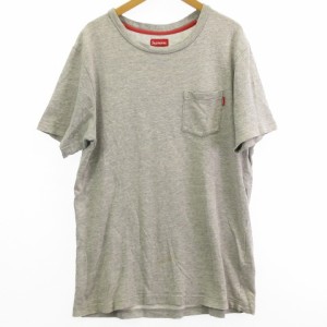 【中古】シュプリーム SUPREME ポケットTシャツ カットソー スモールボックスロゴ 半袖 グレー M 0906 ■GY12 メンズ