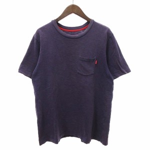 【中古】シュプリーム SUPREME Tシャツ カットソー 半袖 クルーネック 無地 紫 パープル系 M ■GY12 ☆AA★ メンズ