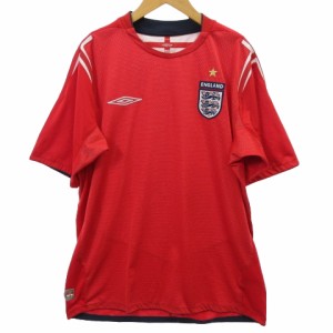 【中古】アンブロ UMBRO イングランド代表 サッカー フットボール Tシャツ アウェイ ユニフォーム レッド M ■GY12