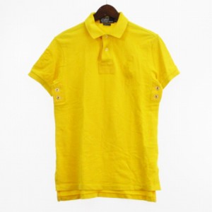 【中古】ポロ ラルフローレン POLO RALPH LAUREN ポロシャツ 半袖 鹿の子 ビックポニー ロゴ 黄色 イエロー M