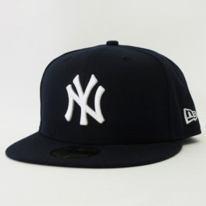 【中古】ニューエラ NEW ERA 59FIFTY MLB NY ニューヨーク・ヤンキース キャップ ネイビー ホワイト 7 3/8 58.7cm