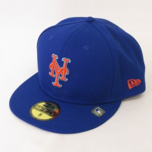 【中古】ニューエラ NEW ERA 美品 59FIFTY MLB NY ニューヨーク・メッツ キャップ 帽子 ブルー オレンジ 8 63.5cm