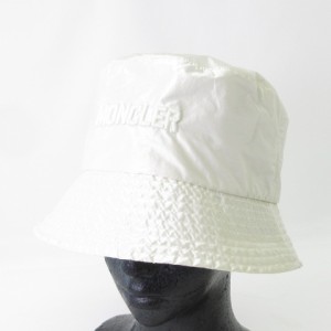 【中古】モンクレール MONCLER 美品 23SS BUCKET バケットハット 帽子 白 ホワイト M レディース