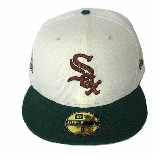 【中古】ニューエラ 59FIFTY MLB シカゴホワイトソックス ベースボールキャップ 帽子 白 ホワイト 8 63.5cm