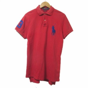 【中古】ポロ ラルフローレン POLO RALPH LAUREN ポロシャツ 半袖 ビッグポニー刺繍 赤 レッド カスタムフィット S