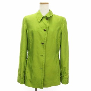 【中古】ジャンフランコフェレ ヴィンテージ テーラードジャケット シングル シルク混 黄緑 ライムグリーン 40 ■GKP