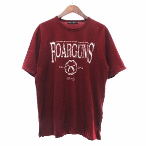 【中古】roarguns ロアーギャング Tシャツ カットソー 半袖 コットン クラック プリント 赤 レッド 2 M位 メンズ