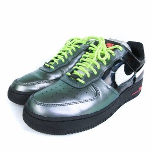 【中古】ナイキ 美品 WMNS Air Force 1 Vandalized ジョーカー JOKER スニーカー ローカット CT7359-001 黒 緑 28 靴