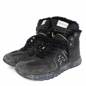 【中古】プレミアータ PREMIATA ジェフ JEFF スニーカー シューズ ハイカット ムートンファー 4274 黒 42 26.5cm位