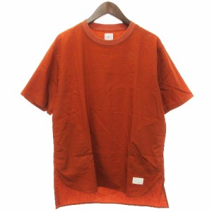 【中古】ネーム Name. Tシャツ カットソー 半袖 クルーネック 無地 オレンジ 1 S位 メンズ