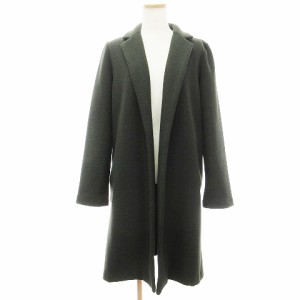 【中古】ザラ ZARA チェスターコート ロング 前開き カーキグリーン 緑 S ■SM1 レディース