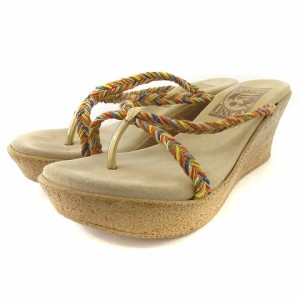 【中古】アイランドスリッパ ISLAND SLIPPER サンダル ウェッジソール トング ベージュ 6 23.5cm位 ■SM1 レディース