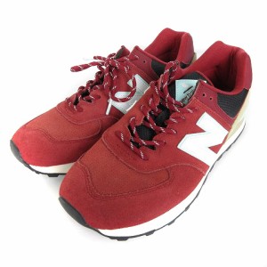 【中古】ニューバランス NEW BALANCE ML574JHQ スニーカー シューズ ローカット ロゴ 赤 レッド 28cm US10 靴 メンズ