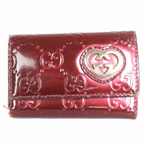 【中古】グッチ GUCCI ラブリーハート グッチシマ キーケース 6連 レザー 257217 赤 レッド 小物 ■GY14 レディース