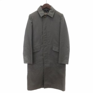 【中古】アーペーセー A.P.C. ヴィンテージ 90年 ステンカラーコート ロング丈 総裏 ラメ フランス製 グレー 灰色 S