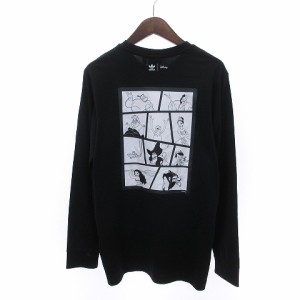 【中古】未使用品 アディダス タグ付き DISNEY LS BLACK ディズニー コラボレーション Tシャツ 長袖 HN4522 黒 XL