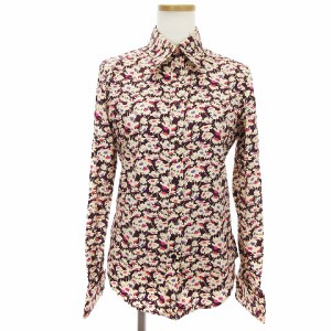 【中古】ポールスミスウィメン Paul Smith WOMEN シャツ 長袖 フラワー 花柄 カフスボタン パープル 紫 40 L位 ■GY14