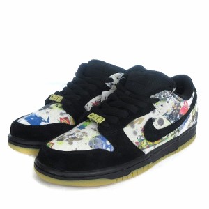 【中古】未使用品 ナイキ エスビー タグ付き シュプリーム Dunk Low Rammellzee スニーカー FD8778-001 黒 27.5cm