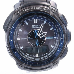 【中古】カシオ CASIO プロトレック 腕時計 デジアナ 3針 タフソーラー 電波 PRW-5000Y-1JAF 文字盤黒 ウォッチ ■SM1