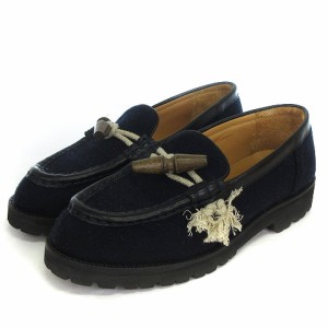 【中古】エンダースキーマ 美品 duffle moccasins ローファー スリッポン ビブラム トグル tq-s-dfm 紺 4 26cm位