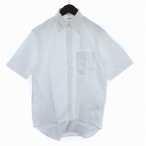 【中古】ドレステリア DRESSTERIOR ドレスシャツ ワイシャツ 半袖 ボタンダウン コットン 白 ホワイト M ■SM1 メンズ