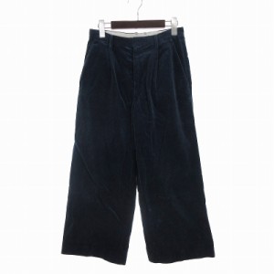 【中古】オーラリー WASHED CORDUROY WIDE SLACKS コーデュロイパンツ ワイド コットン 無地 A7AP05FN 青 ブルー 0