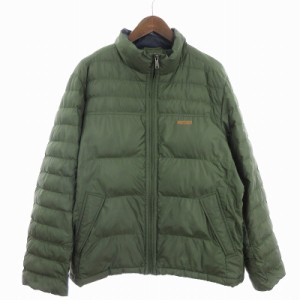 【中古】クロコダイル CROCODILE 中綿ジャケット 長袖 ジップアップ ロゴ 緑系 カーキ L ■SM1 メンズ