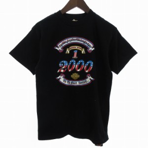 【中古】ハーレーダビッドソン 00年代 Tシャツ カットソー プリント 半袖 コットン 黒 ブラック M ■SM1 メンズ