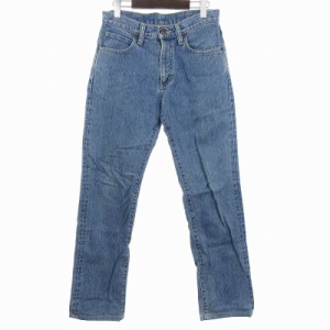 【中古】ラングラー WRANGLER デニムパンツ ジーンズ ロング テーパード コットン W0383 インディゴブルー 青 W28 