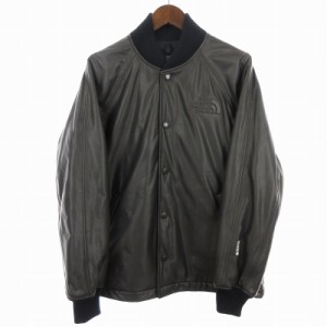 【中古】ザノースフェイス GTX Award Jacket スタジャン ブルゾン ジャケット GORE-TEX ゴアテックス ブラック 黒 M