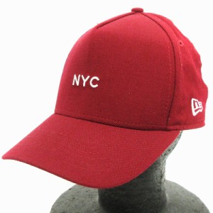 【中古】ニューエラ NEW ERA キャップ 帽子 NYC ロゴ 刺しゅう レッド 赤 ■SM1 メンズ