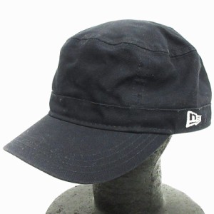 【中古】ニューエラ NEW ERA ワークキャップ 帽子 ダックコットン ロゴ 刺しゅう ネイビー 7 3/8 ■SM1 メンズ