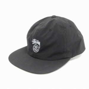 【中古】ステューシー STUSSY キャップ ロゴ スナップバック ナイロン 黒 ブラック 帽子 ■SM1 メンズ