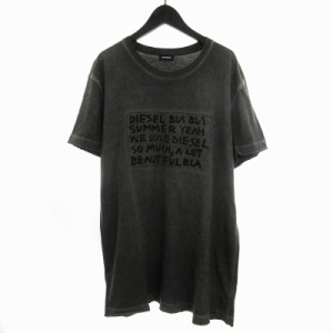 【中古】ディーゼル DIESEL Tシャツ カットソー 半袖 ピグメント加工 グレー XL ■SM1 メンズ