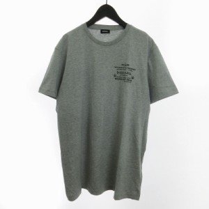 【中古】ディーゼル DIESEL Tシャツ カットソー 半袖 コットン クルーネック プリント グレー XL ■SM1 メンズ