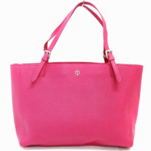 【中古】トリーバーチ TORY BURCH トートバッグ 鞄 レザー ピンク ■SM1 レディース